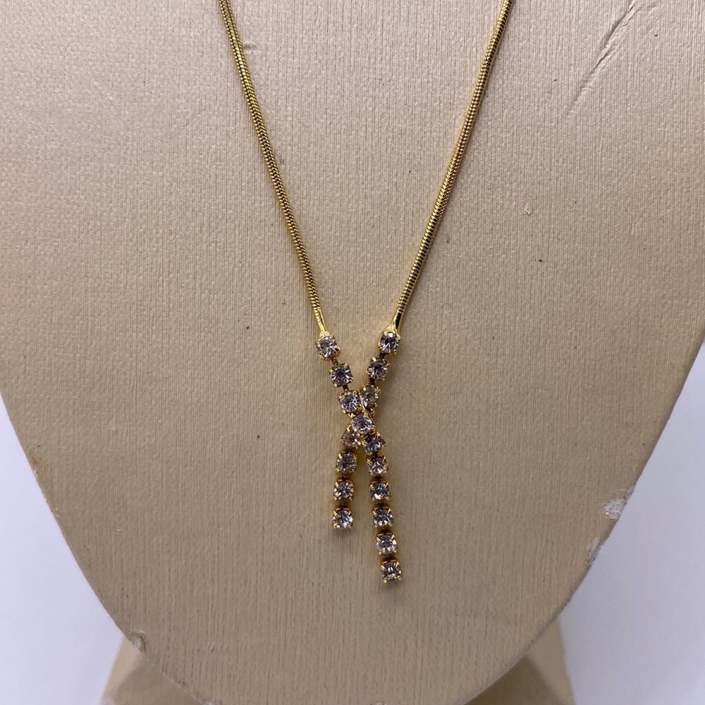 Beautiful Gold tone rhinestone necklace